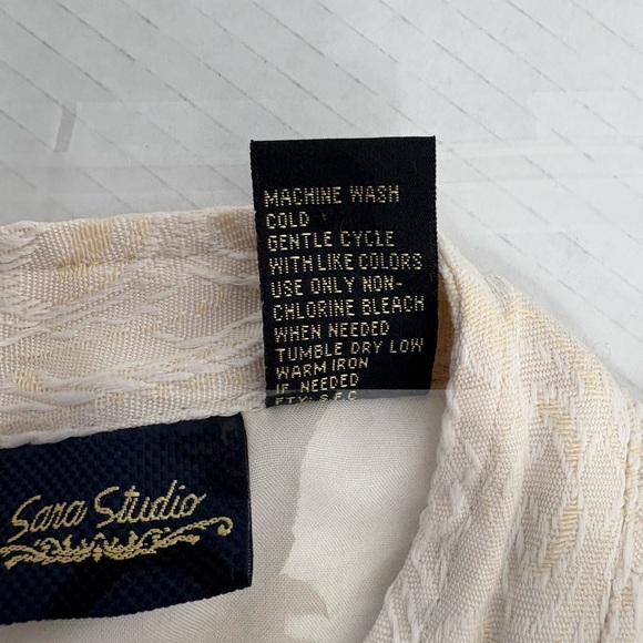 Sara Studio Jacquard Jacket Women’s Medium Cream Ivory Boho - Picture 6 of 7
